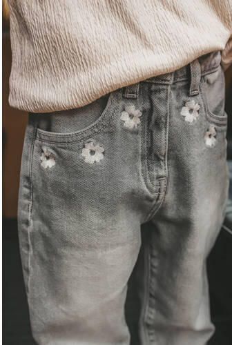 Your Wishes baggy jeans grey denim Grijs Effen - Foto 2