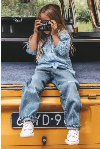 Your Wishes barrel jeans met slijtage middelblauw Meisjes Denim Effen - Foto 2