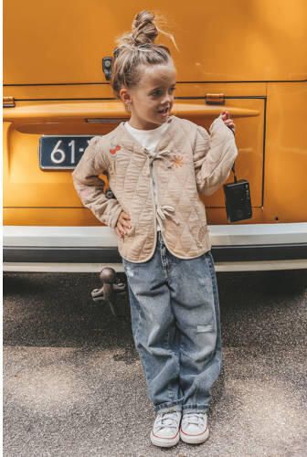Your Wishes barrel jeans met slijtage middelblauw Meisjes Denim Effen - Foto 3
