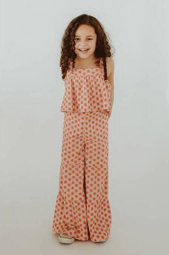 Your Wishes crop top Peggy met all over print roze donkerroze T-shirt Meisjes Katoen Vierkante hals 128 - Foto 2