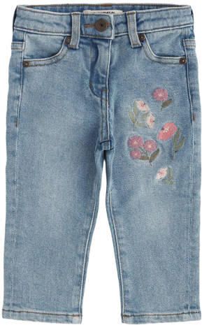 Your Wishes gebloemde straight leg jeans medium blue denim Blauw Bloemen