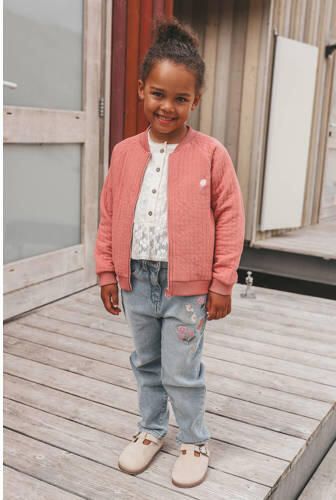 Your Wishes gebloemde straight leg jeans medium blue denim Blauw Bloemen - Foto 3
