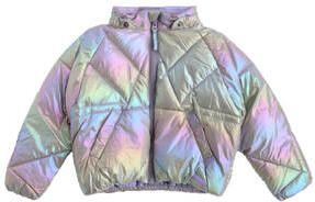 Your Wishes gewatteerde winterjas Otta zilver Meisjes Polyamide Capuchon 134 140 - Foto 3