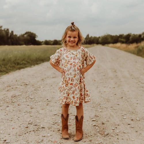 Your Wishes jurk Paulien met all over print en ruches roze Meisjes Viscose Vierkante hals 116 - Foto 2