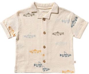 Your Wishes loose casual overhemd met textuur ecru Jongens Katoen Klassieke kraag