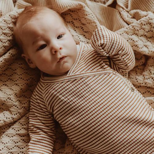 Your Wishes newborn boxpak Noxx camel wit Bruin Stretchkatoen Ronde hals 56 - Foto 2
