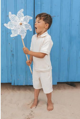 YOUR WISHES Jongens Polo's & T-shirts Stamped Palms Casual Polo Ecru - Foto 5