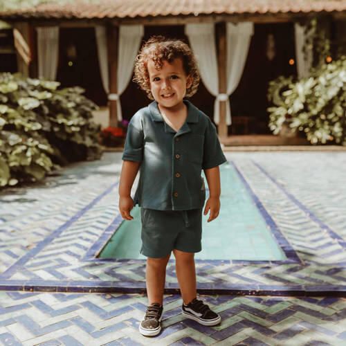 Your Wishes polo Pim petrol Blauw Jongens Stretchkatoen Polokraag Effen 122 - Foto 2