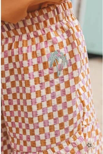 Your Wishes regular waist geruite casual short oranje Korte broek Meisjes Katoen - Foto 2