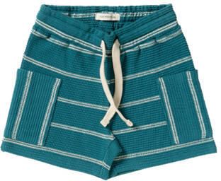 Your Wishes regular waist gestreepte casual short groen met textuur Korte broek Jongens Katoen