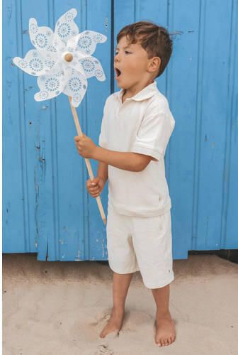 YOUR WISHES Jongens Broeken Stamped Palms Bermuda Shorts Creme - Foto 2