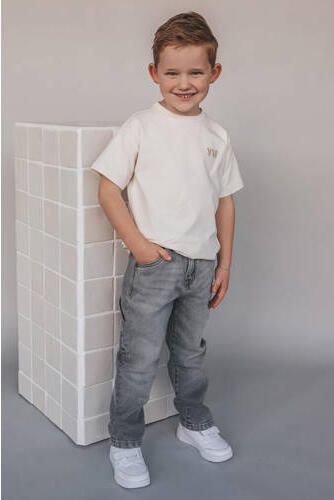 Your Wishes straight leg jeans grey denim Grijs Effen