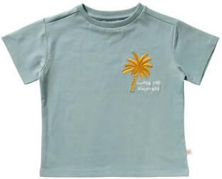 Your Wishes T-shirt blauw Jongens Stretchkatoen Ronde hals Printopdruk