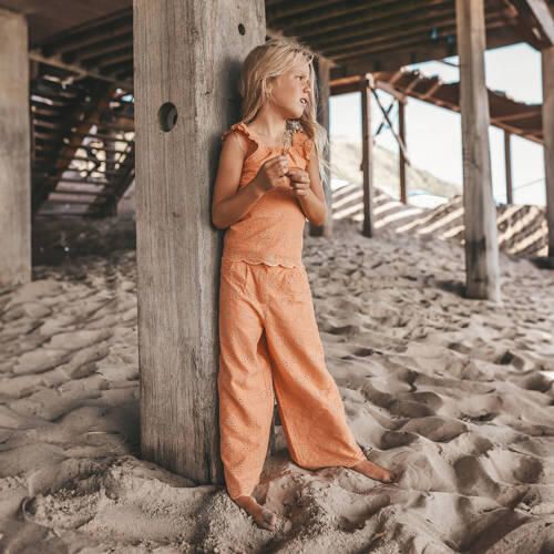 Your Wishes top Rowena oranje Meisjes Katoen Vierkante hals Effen 134 - Foto 3