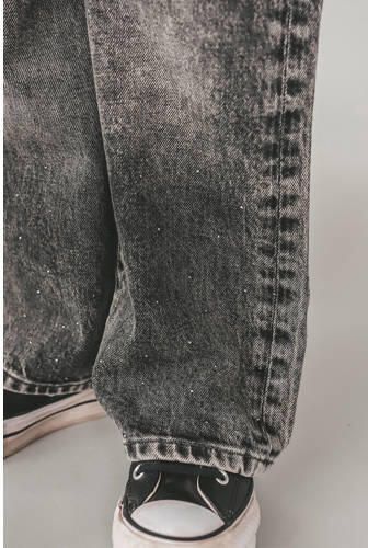 YOUR WISHES Meisjes Jeans Stretch Denim Wide Leg Glitter Jeans Antraciet - Foto 3