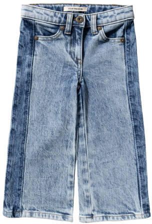 Your Wishes wide leg jeans light blue denim Blauw Effen