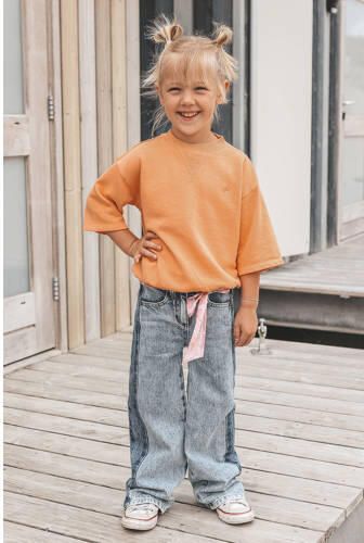 Your Wishes wide leg jeans light blue denim Blauw Effen - Foto 3