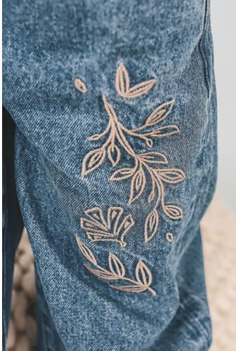 YOUR WISHES Meisjes Jeans Enthic Flower Wide Leg Jeans Donkerblauw - Foto 2