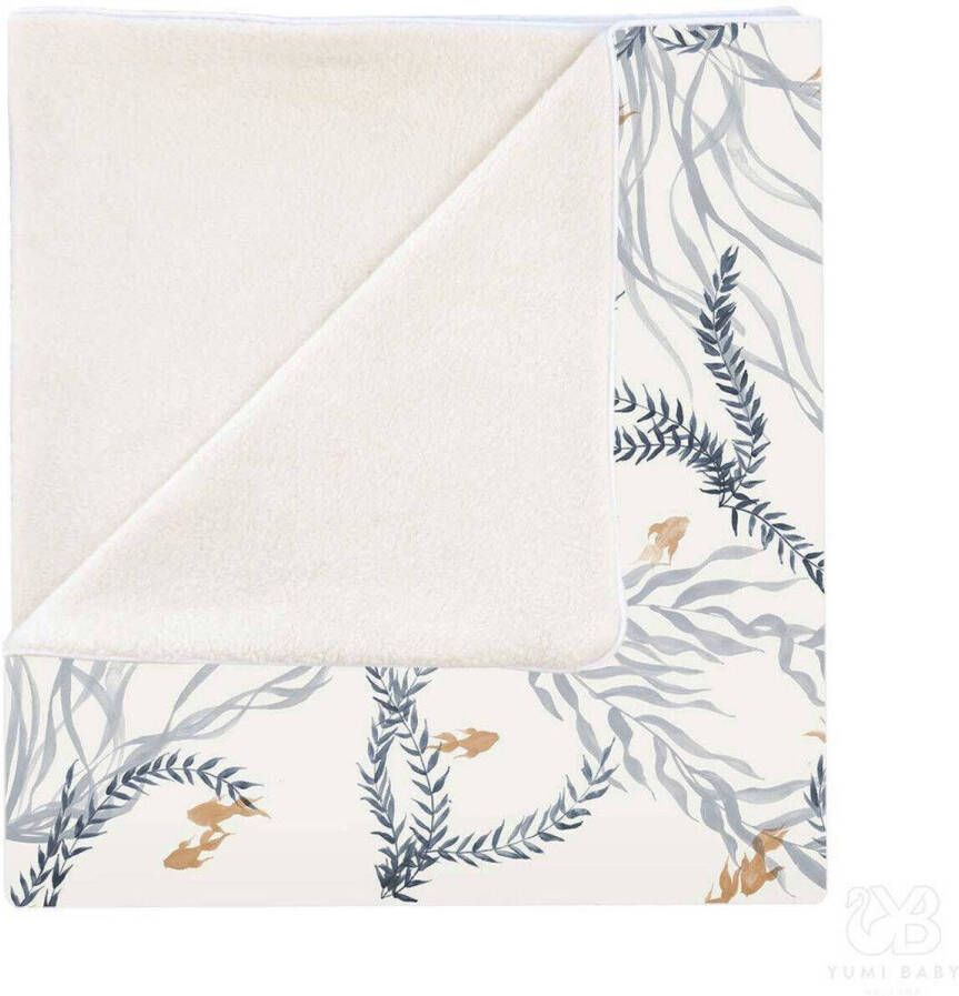 Yumi Baby ledikantdeken Fish 100x140 cm wit blauw oranje Babydeken