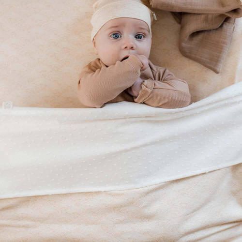 Yumi Baby ledikantdeken Waves Hazelnut 100x140 cm beige Babydeken