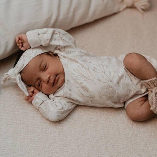 Yumi Baby newborn romper Fairytale off white beige Ecru Jersey Ronde hals 56 - Foto 3