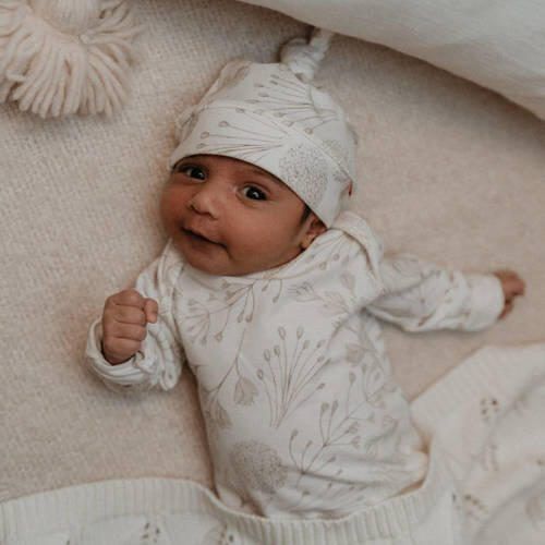 Yumi Baby newborn romper Fairytale off white beige Ecru Jersey Ronde hals 56 - Foto 4