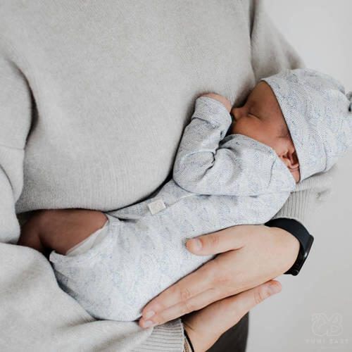 Yumi Baby romper met overslag Waves Blue Blauw Stretchkatoen (duurzaam) V-hals 56 - Foto 2