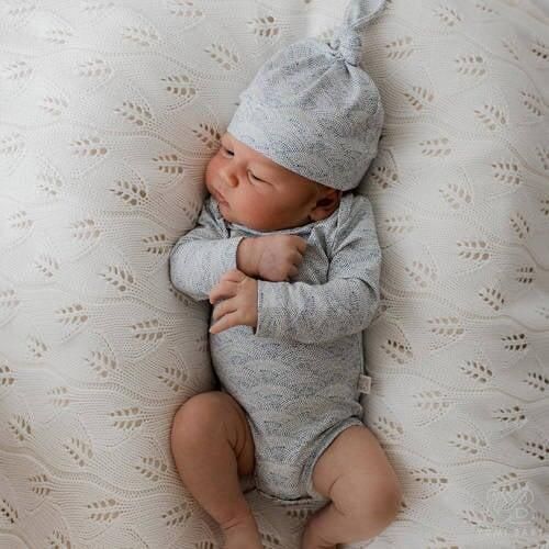 Yumi Baby romper Waves Blue Blauw Stretchkatoen (duurzaam) Ronde hals 56 - Foto 2
