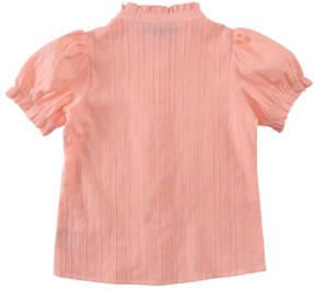 Z8 blouse Lilli met ruches roze Meisjes Stretchkatoen Opstaande kraag Effen 104 110
