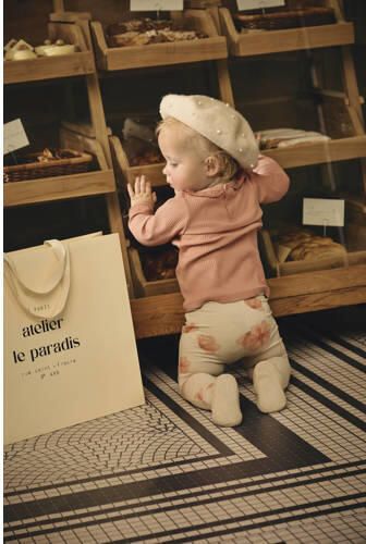 Z8 broek met bloemen ecru roze Meisjes Katoen Bloemen 62