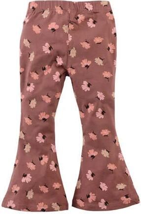 Z8 flared broek Sadie bruin roze Meisjes Stretchkatoen Bloemen 86 - Foto 2
