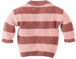 Z8 gebreide trui Melicio roze lichtroze Jongens Katoen Ronde hals Streep 92