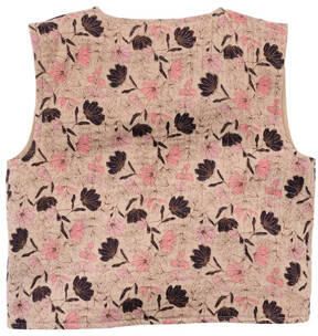 Z8 gilet Lieve zand roze Meisjes Katoen Openvallende hals Bloemen 86 - Foto 2