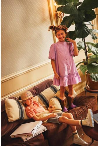 Z8 jurk Nova lila Paars Meisjes Acryl Ronde hals Effen 116 122