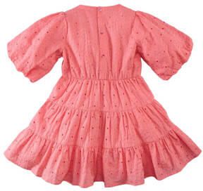 Z8 jurk Sunny koraalrood Meisjes Katoen Ronde hals Effen 140 146 - Foto 2