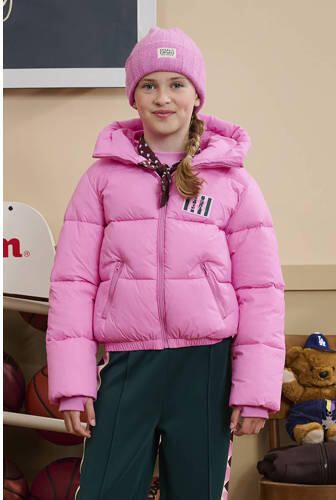Z8 kids gewatteerde winterjas Fabienne roze Meisjes Nylon Capuchon Effen - Foto 6