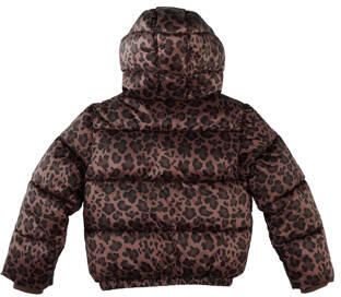 Z8 kids gewatteerde winterjas Nanna met panterprint bruin Meisjes Polyester Capuchon - Foto 4