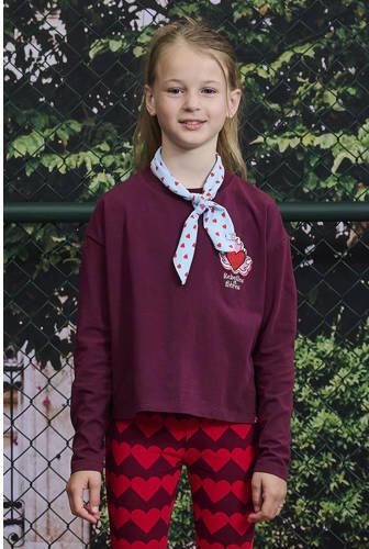 Z8 kids longsleeve Avelie donkerrood Meisjes Stretchkatoen Ronde hals Printopdruk - Foto 5