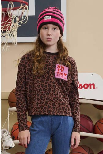 Z8 kids longsleeve Doris met panterprint bruin Meisjes Stretchkatoen Ronde hals - Foto 7