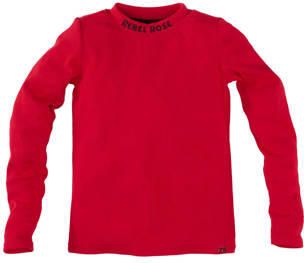 Z8 kids longsleeve Isalie rood Meisjes Stretchkatoen Opstaande kraag Effen - Foto 5