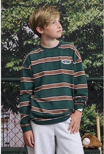 Z8 kids longsleeve Silvan groen bruin Jongens Stretchkatoen Ronde hals - Foto 5
