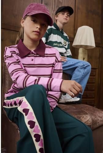 Z8 kids polo Maylin roze donkerrood Meisjes Stretchkatoen Polokraag Streep - Foto 7
