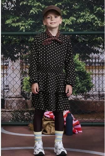 Z8 kids korte jurk met stippen donkerbruin wit Meisjes Polyester Ronde hals - Foto 6