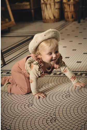 Z8 longsleeve Brisa met bloemen ecru roze Meisjes Katoen Ronde hals Bloemen 74