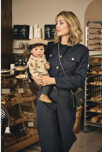 Z8 longsleeve Clyde beige bruin Jongens Katoen Ronde hals All over print 50