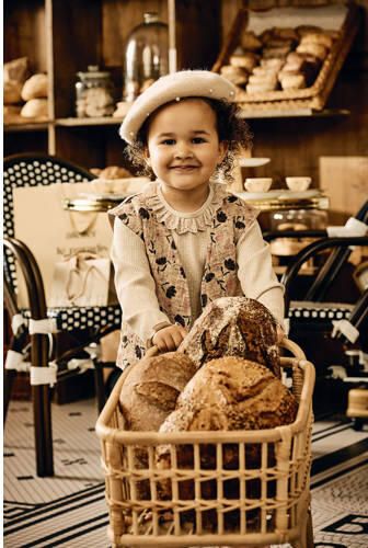 Z8 longsleeve Julinde zand Meisjes Stretchkatoen Ronde hals Effen 86