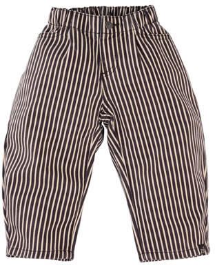 Z8 mini baggy broek Leandro donkerbruin offwhite Jongens Katoen Streep