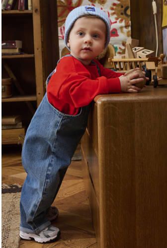 Z8 mini denim tuinbroek Alessio medium blue denim Blauw Effen - Foto 3