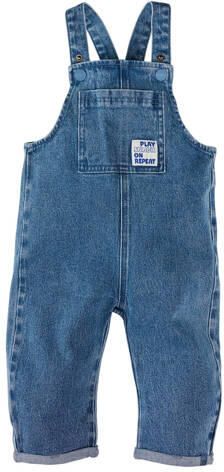 Z8 mini denim tuinbroek Alessio medium blue denim Blauw Effen