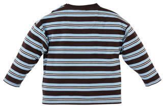 Z8 mini gestreepte longsleeve blauw donkerbruin Jongens Katoen Ronde hals - Foto 5